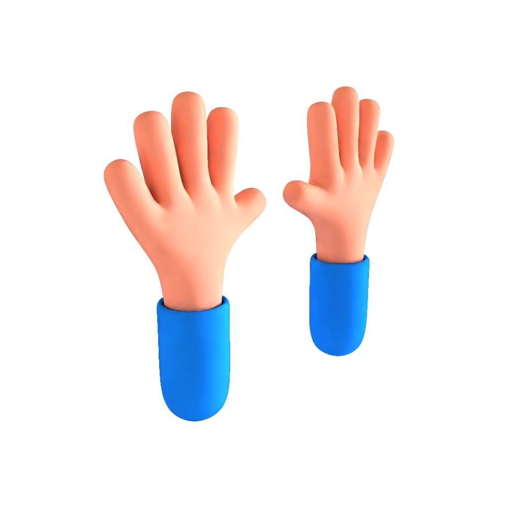 Cartoon Hand 5 Finger 3D model_2