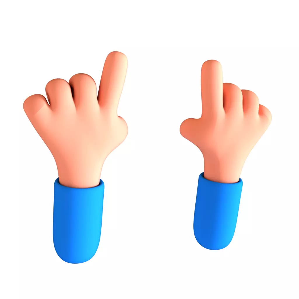 Cartoon Hand 5 Finger 3D model_0