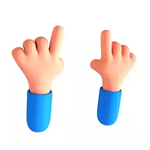 Cartoon Hand 5 Finger 3D model