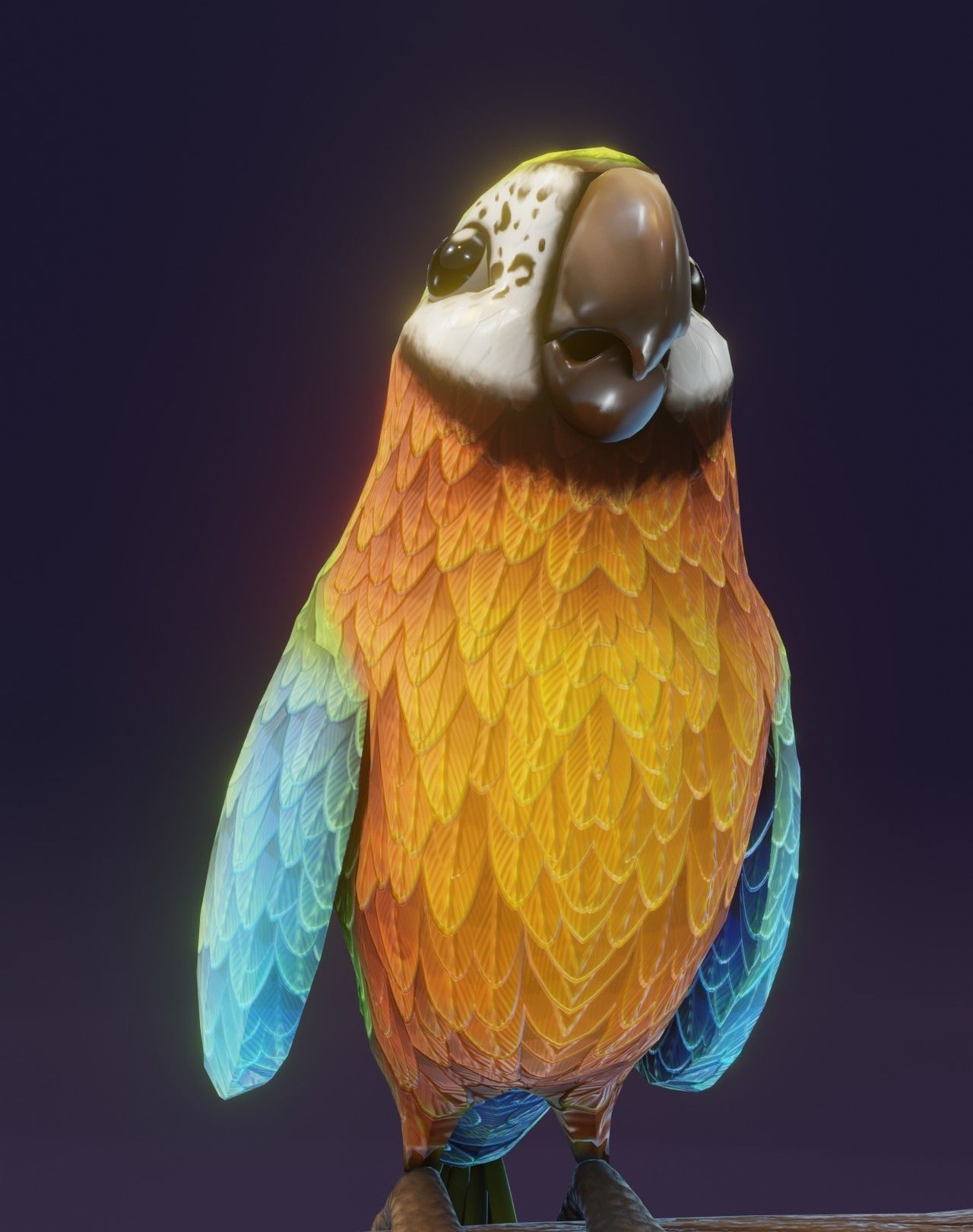 Cartoon Ara Parrot Rigged 3D Collection _63