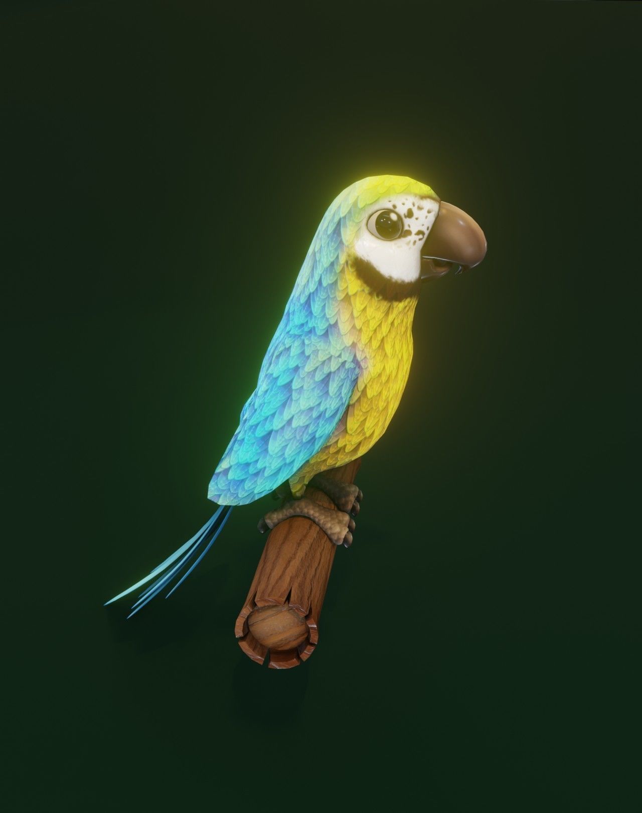 Cartoon Ara Parrot Rigged 3D Collection _13
