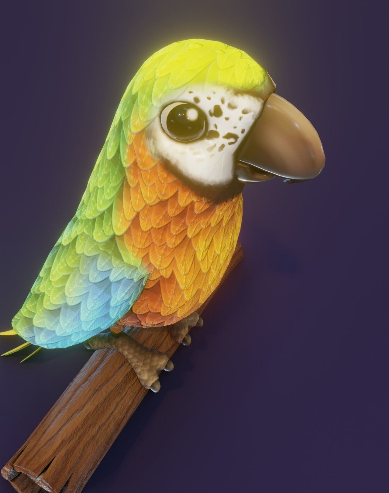 Cartoon Ara Parrot Rigged 3D Collection _64