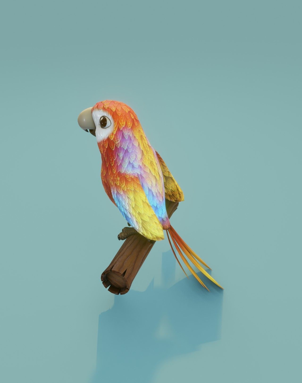 Cartoon Ara Parrot Rigged 3D Collection _32