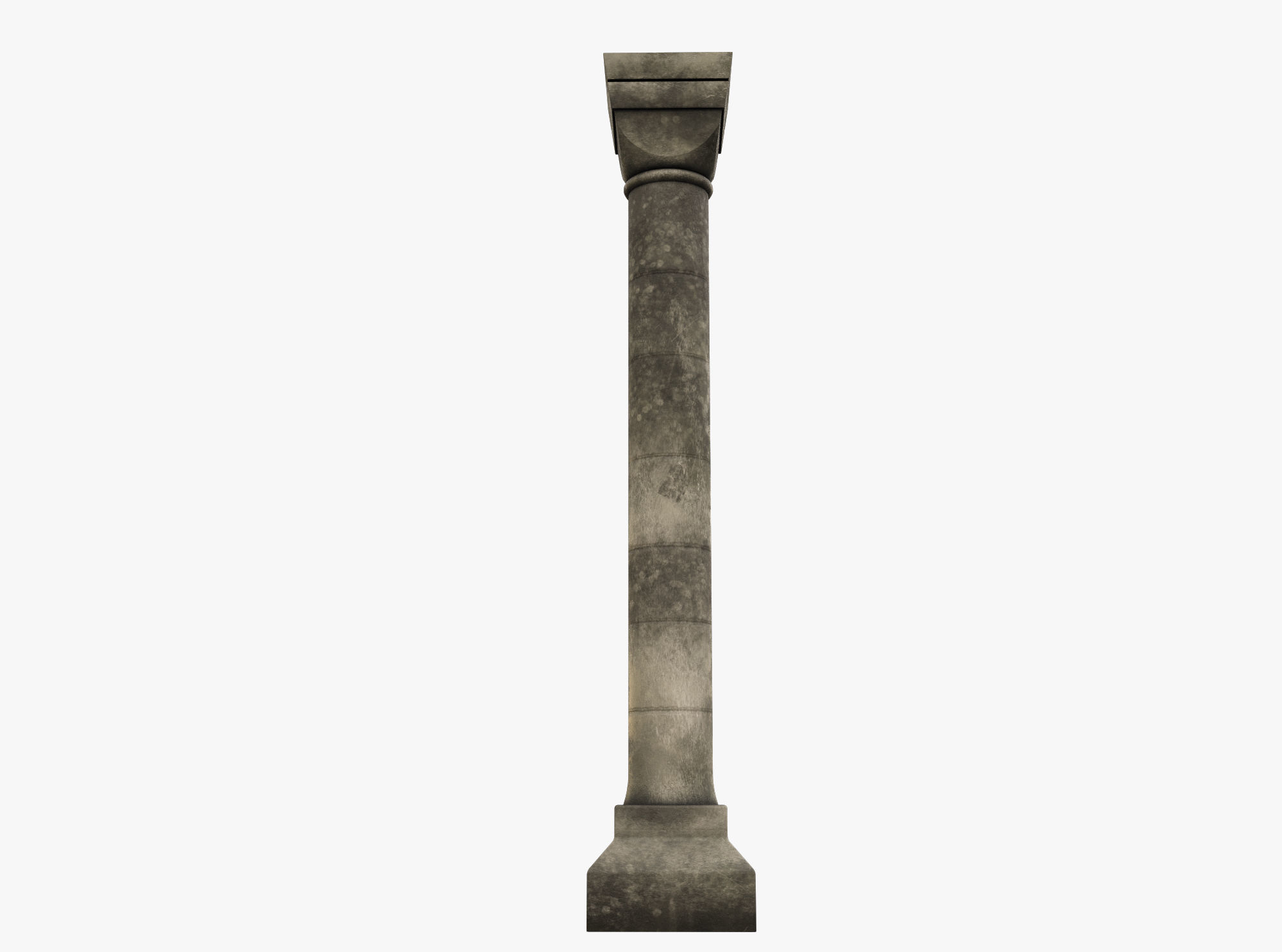 Column stone Low-poly 3D model_2
