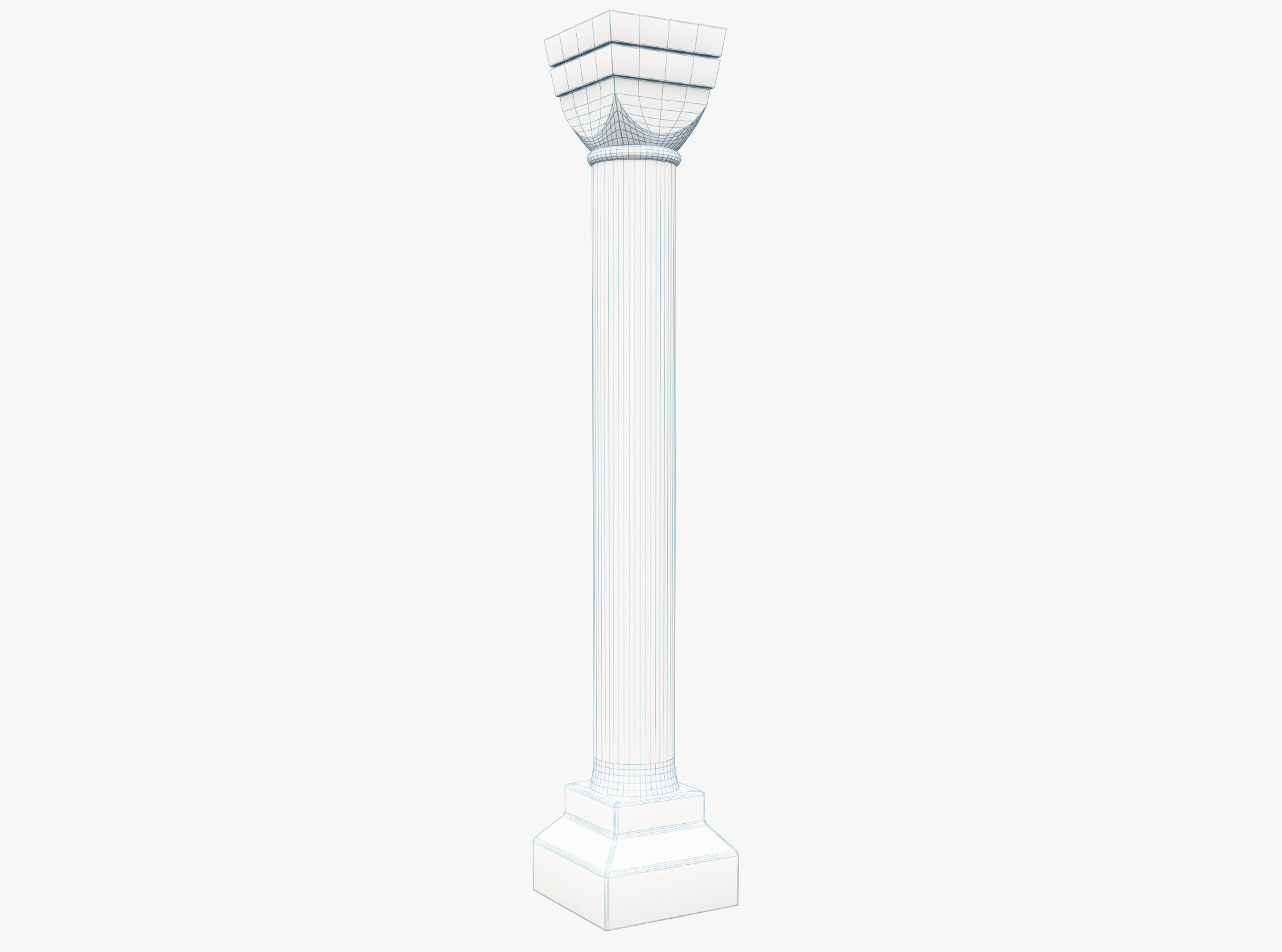 Column stone Low-poly 3D model_4