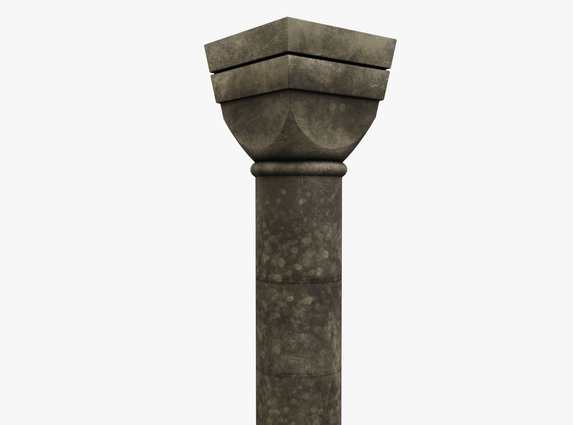 Column stone Low-poly 3D model_1