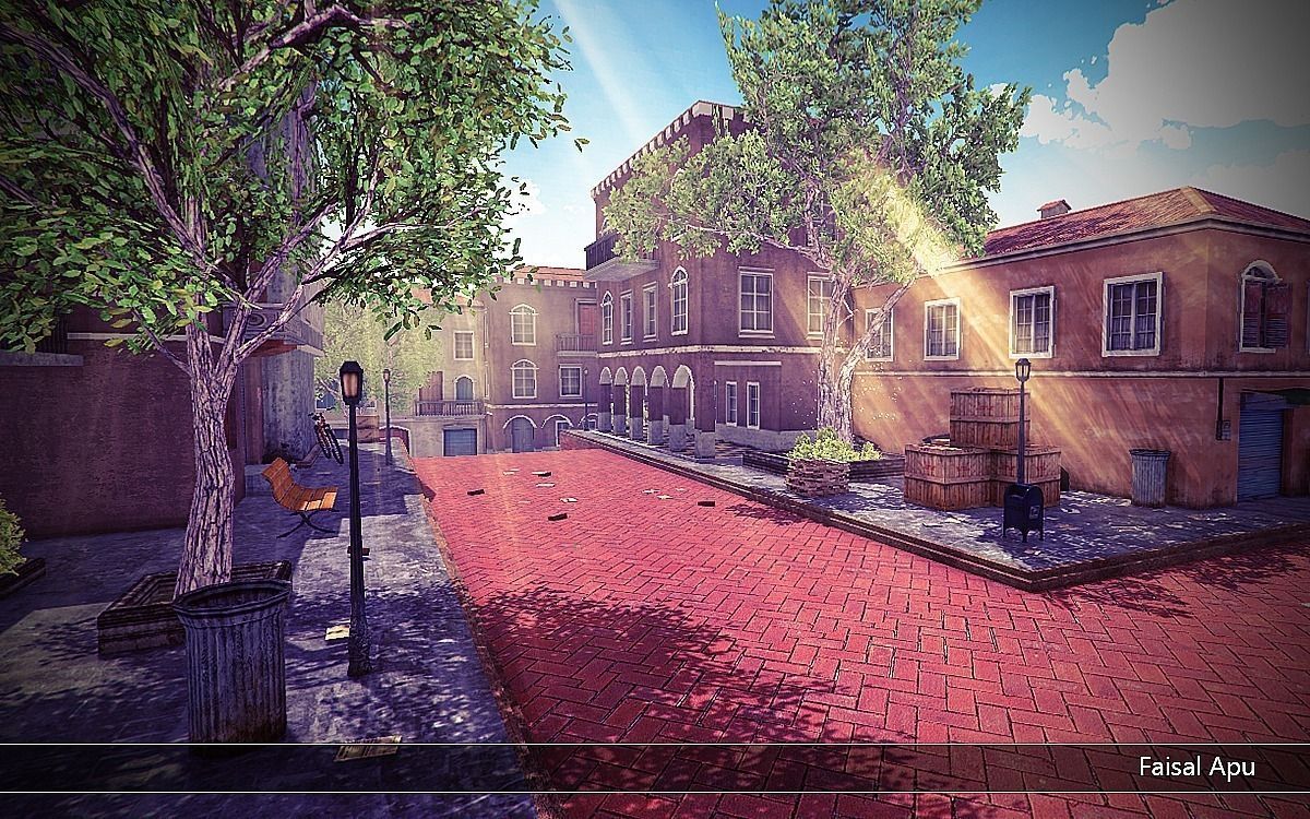 Venice Town Low-poly 3D model_1