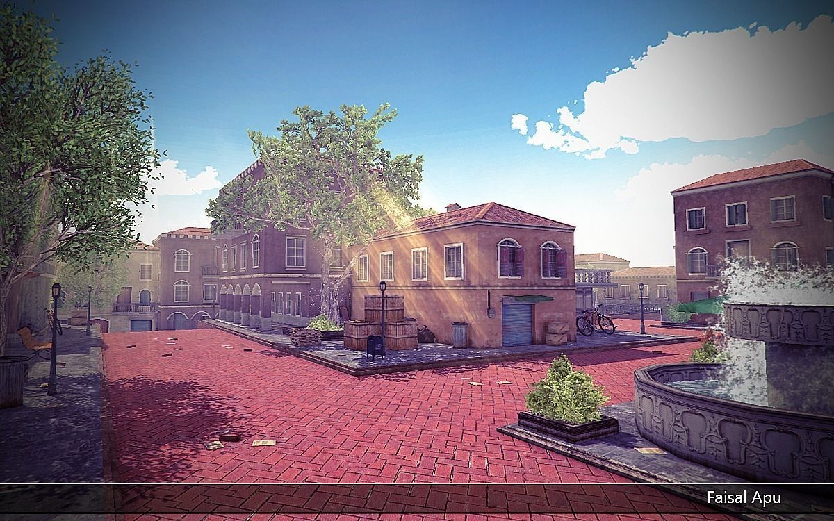 Venice Town Low-poly 3D model_0