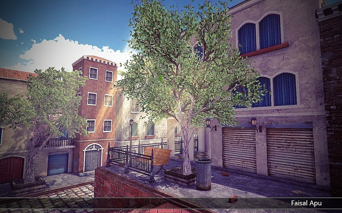 Venice Town Low-poly 3D model_7
