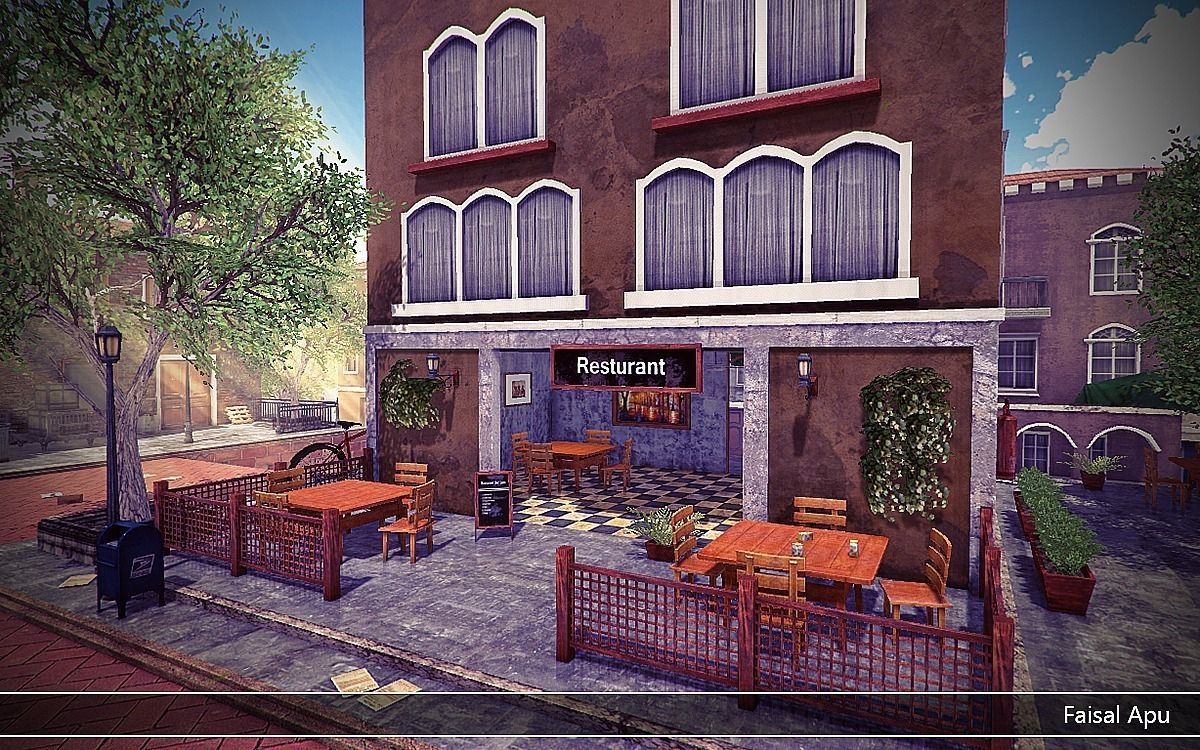 Venice Town Low-poly 3D model_6