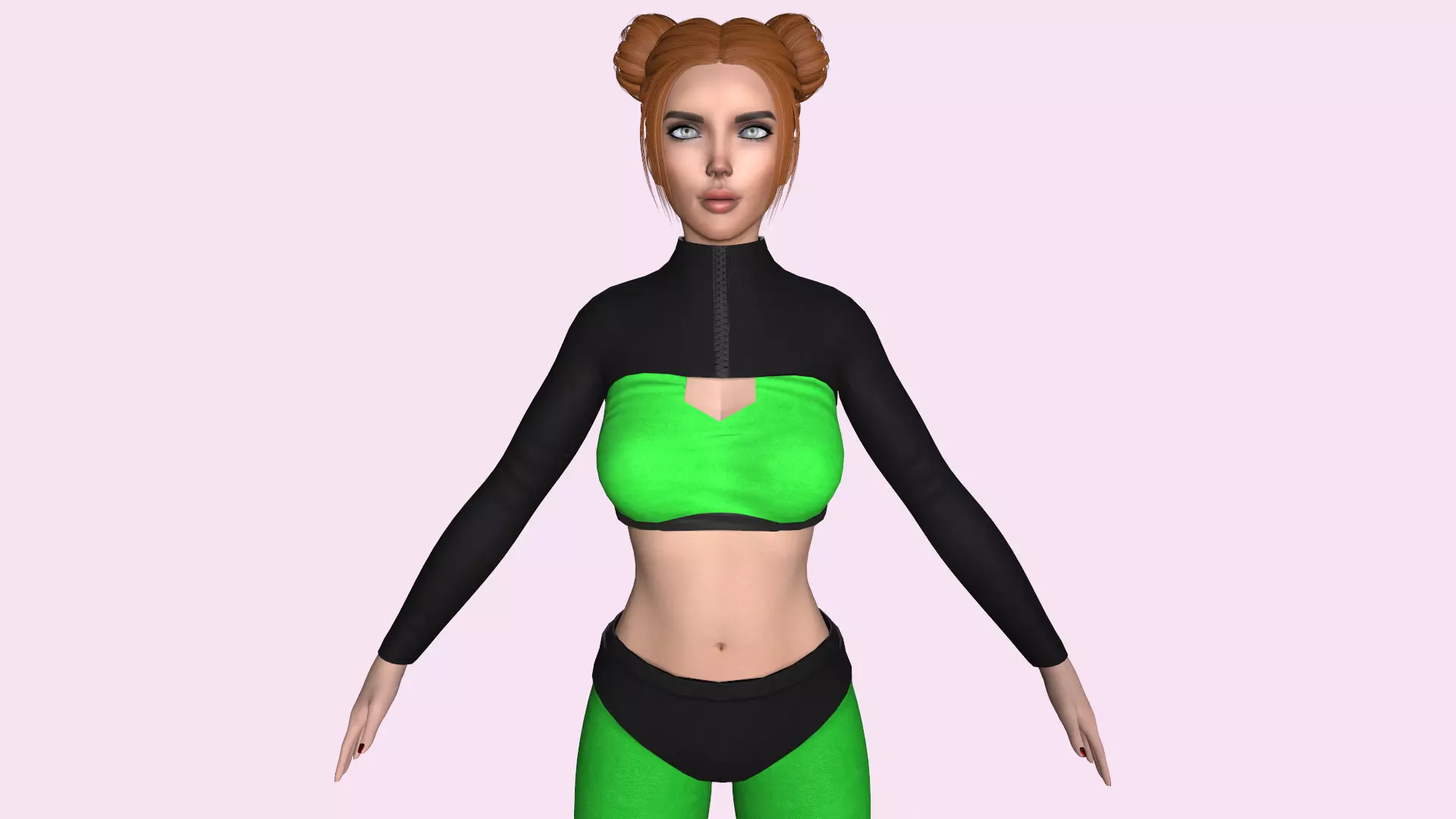 Maya Modular Girl 8 Low-poly 3D model_0