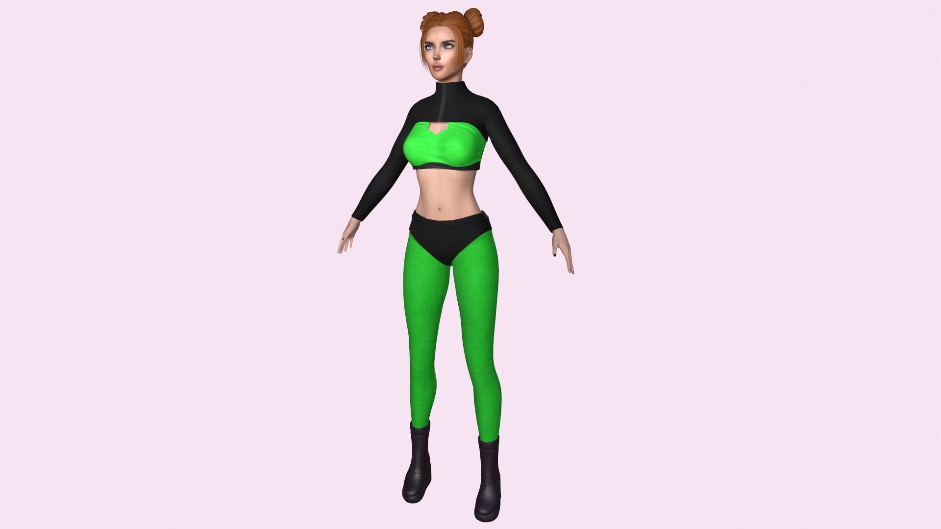 Maya Modular Girl 8 Low-poly 3D model_4