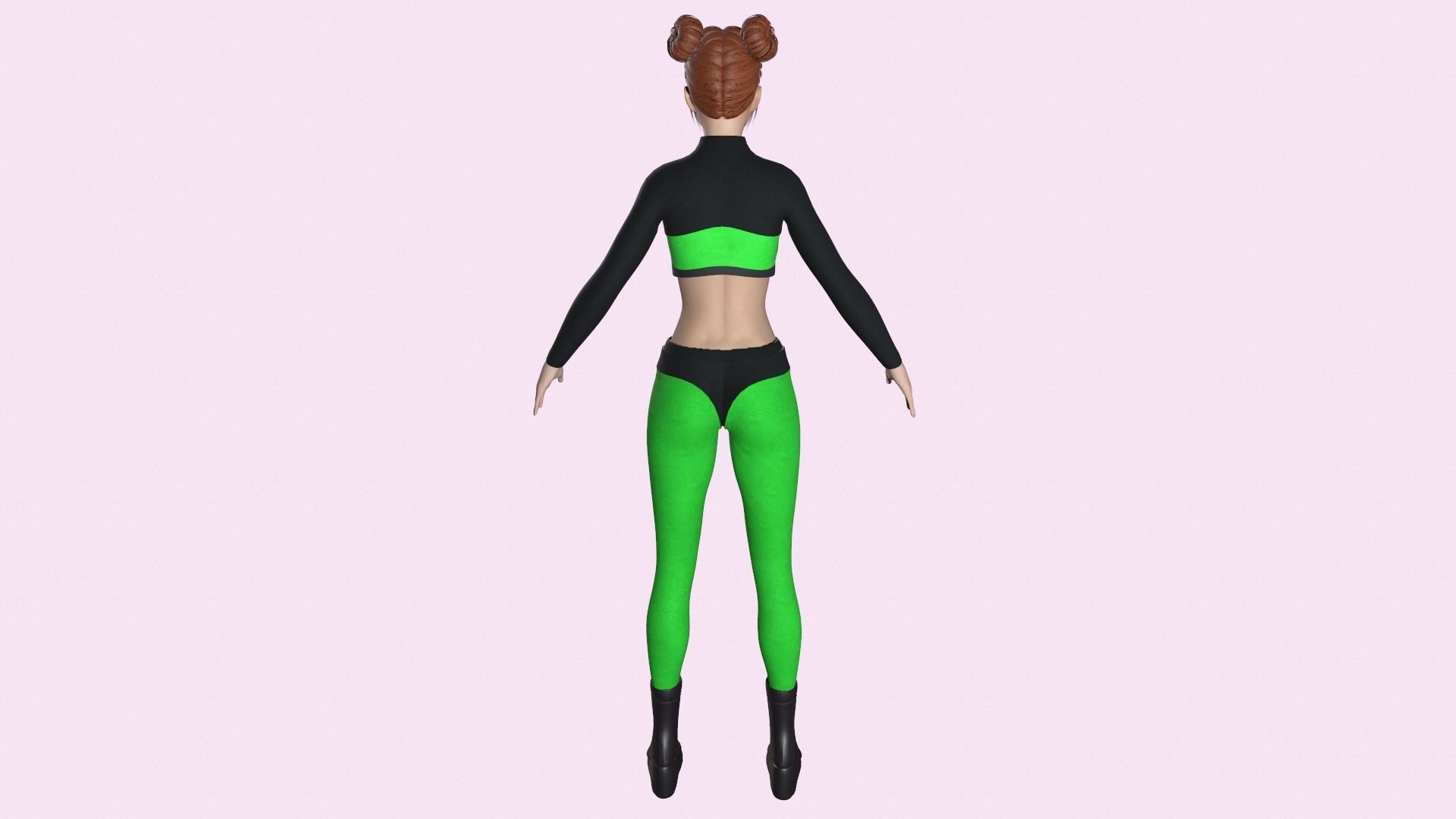 Maya Modular Girl 8 Low-poly 3D model_3