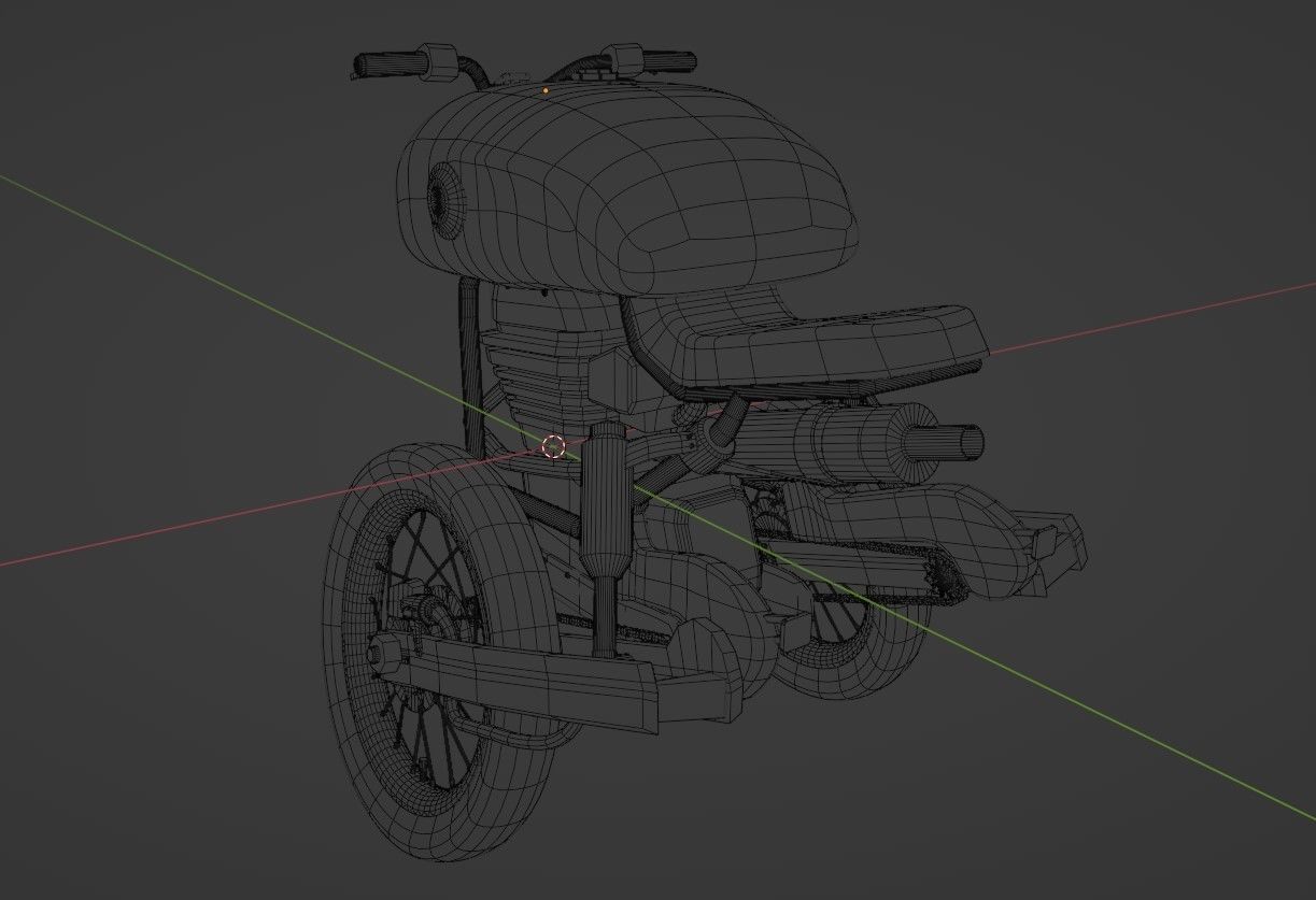 Bicycle concept Low-poly 3D model_10