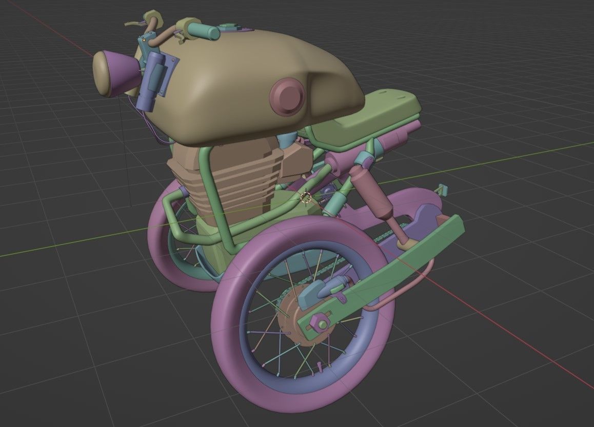Bicycle concept Low-poly 3D model_11