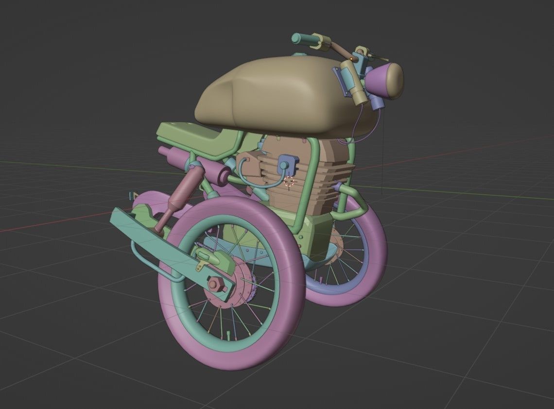 Bicycle concept Low-poly 3D model_12