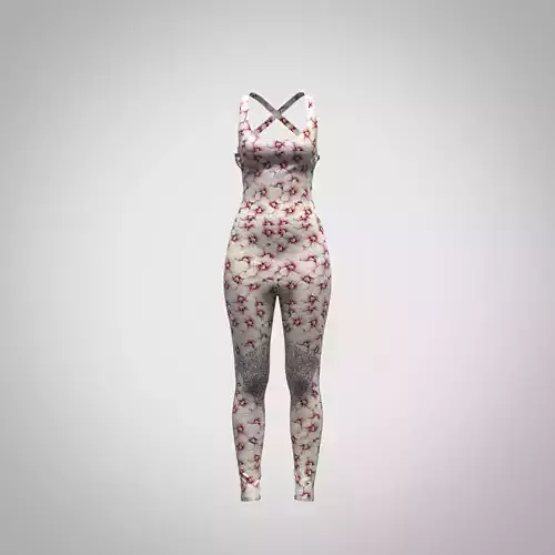 Womens overall jumpsuit coverall Low-poly 3D model