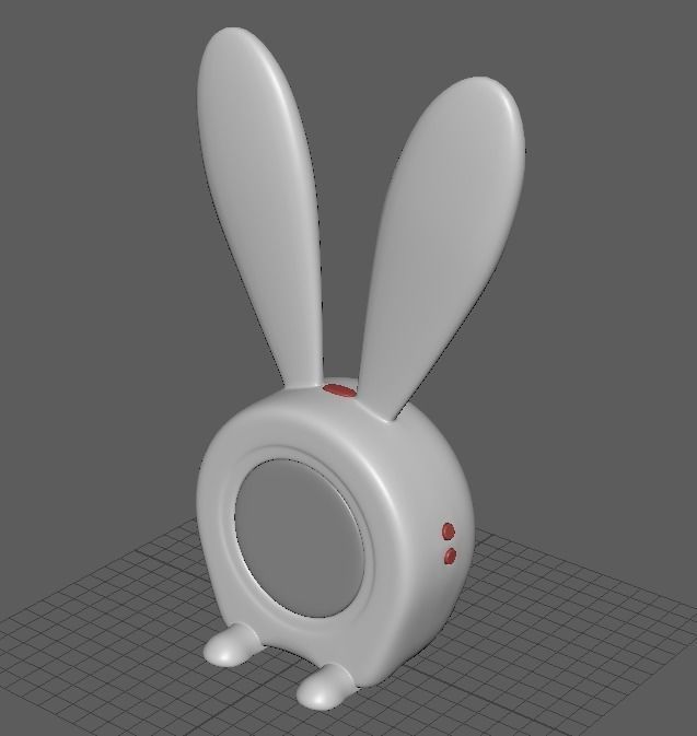 Stylist Rabbit Clock 3D model_3