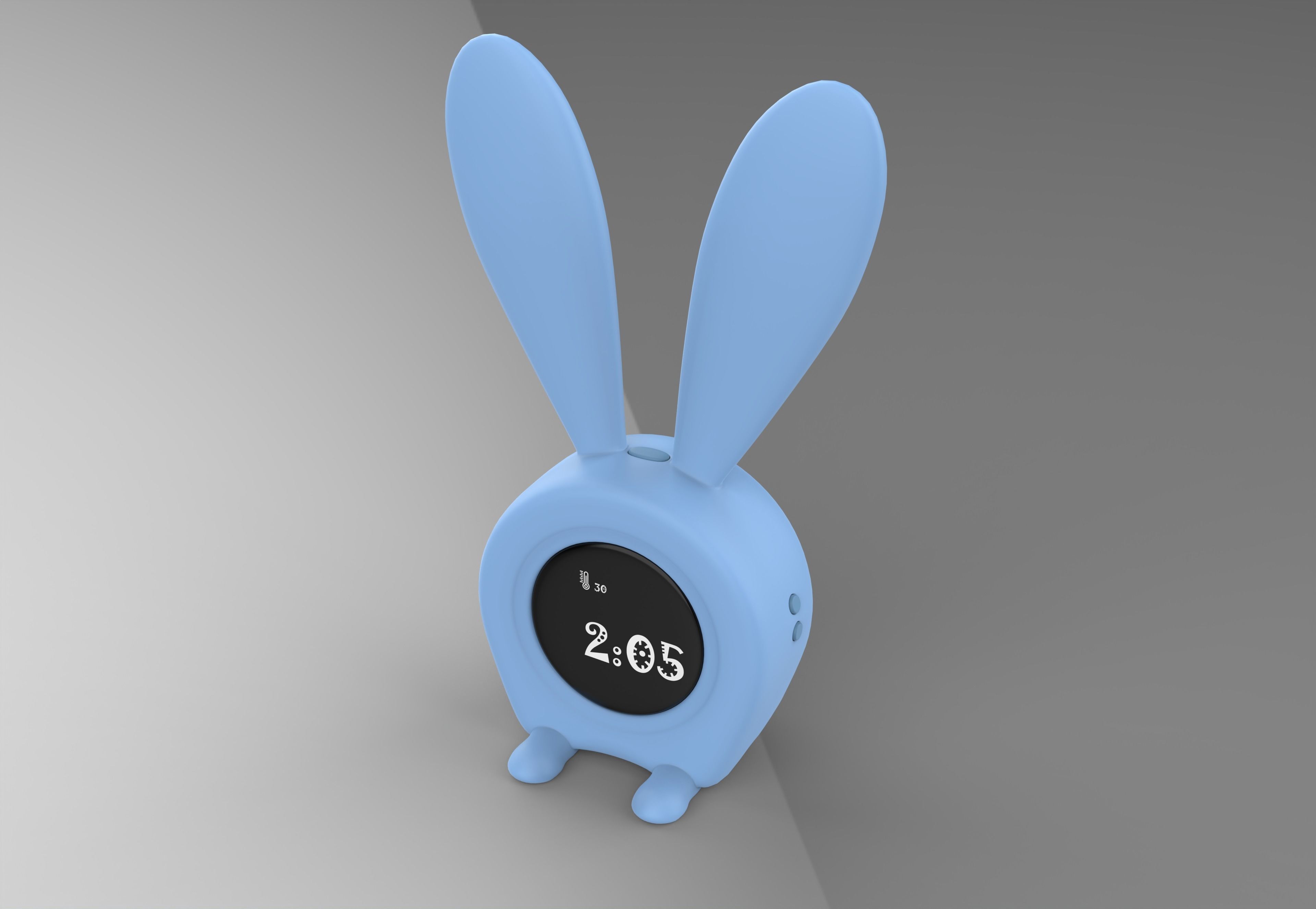 Stylist Rabbit Clock 3D model_1