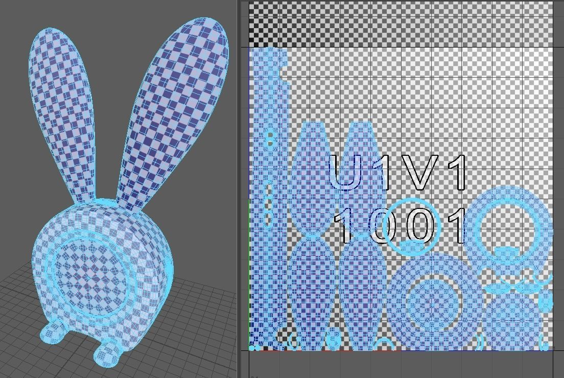 Stylist Rabbit Clock 3D model_6