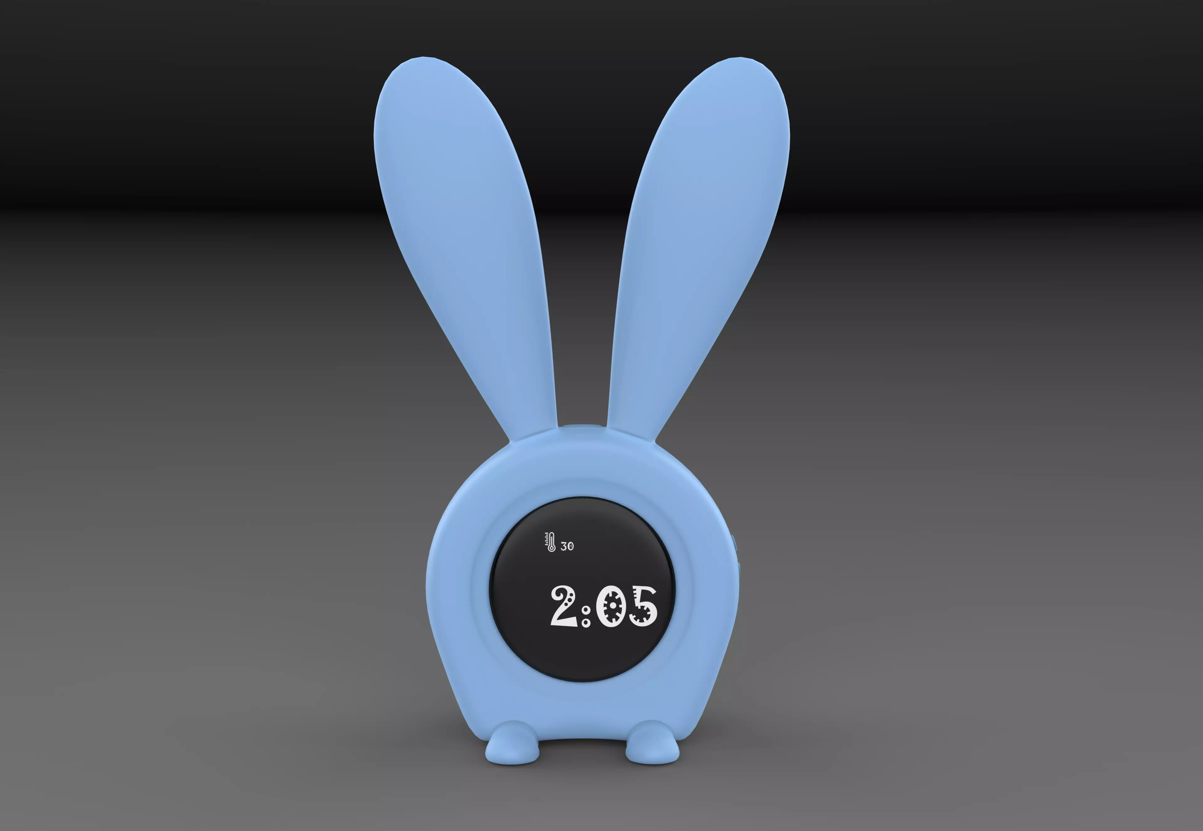 Stylist Rabbit Clock 3D model_0