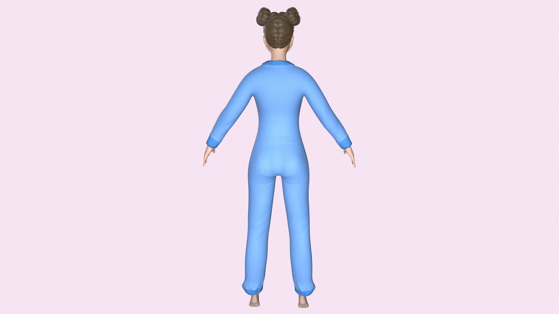 Maya Modular Girl 9 Low-poly 3D model_3