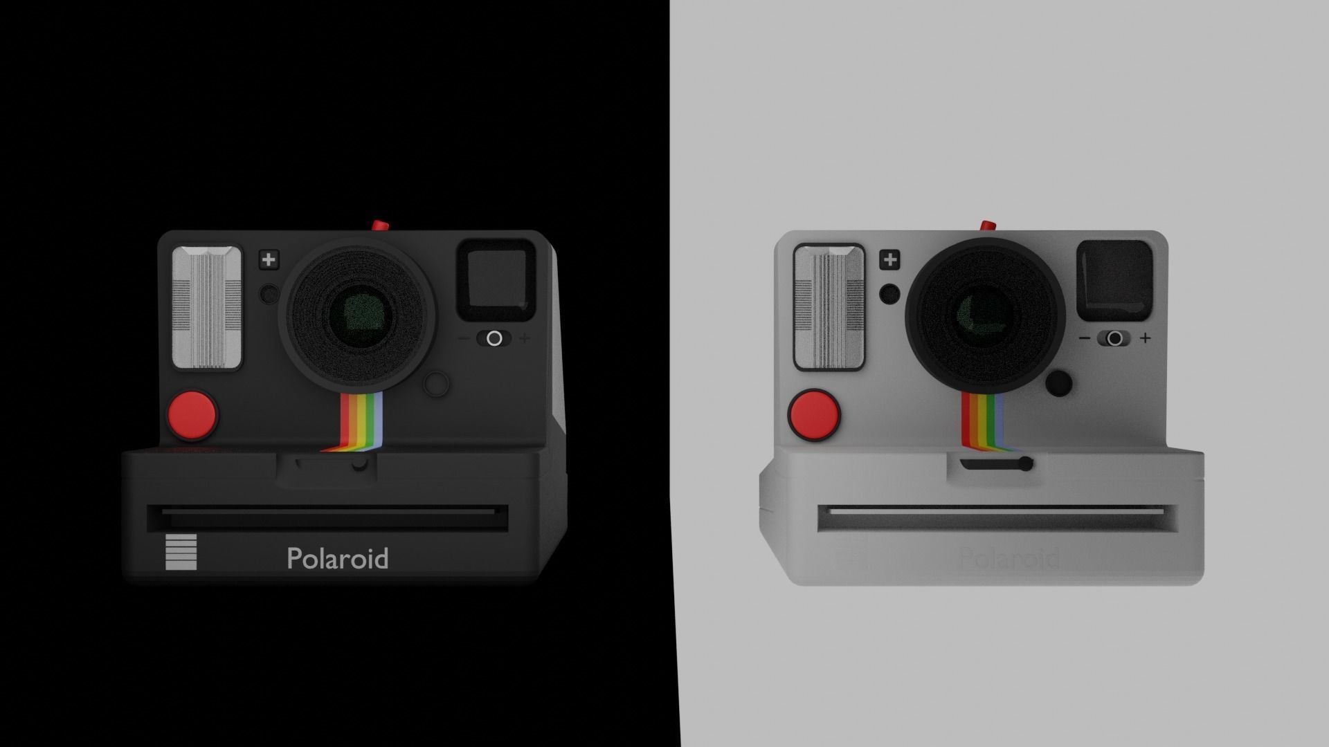 Camera Polaroid one step plus black and white 3D model_1