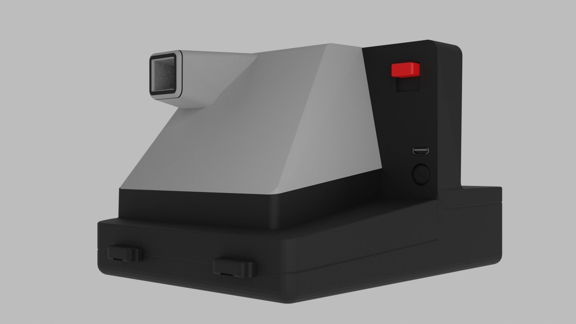 Camera Polaroid one step plus black and white 3D model_2