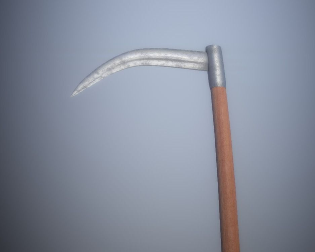 Game Ready LP Scythe Farming Tool PBR Low-poly 3D model