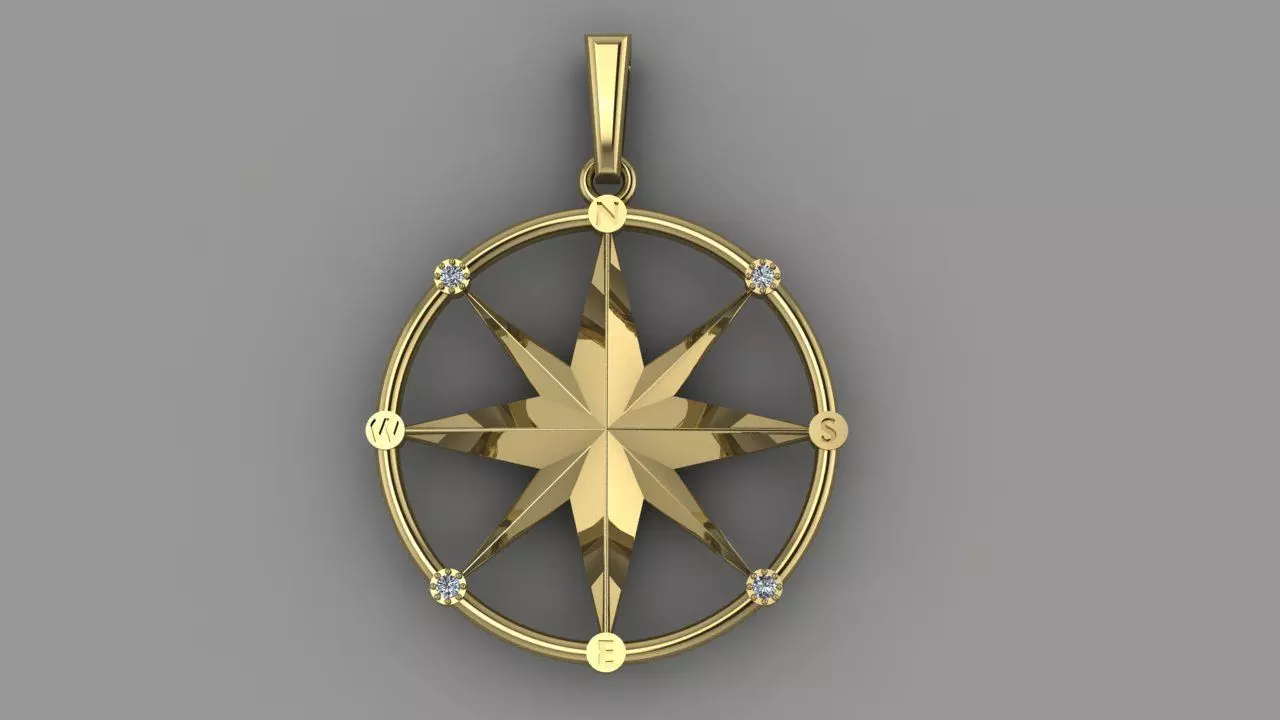 Pendant Wind rose Free 3D print model