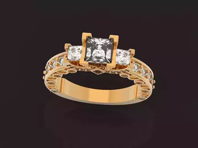 engagement ring with stones princess elegant wedding ring