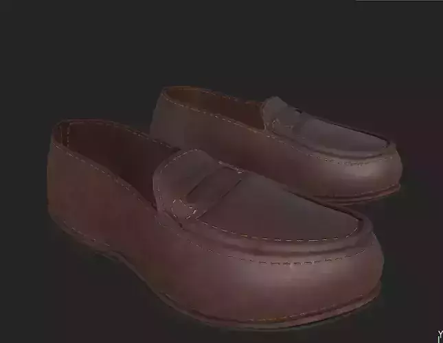 Shoes leather loafers for sims