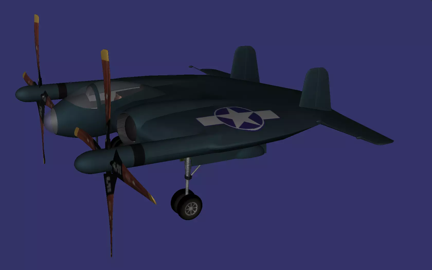 Vought XF5U Free low-poly 3D model_0