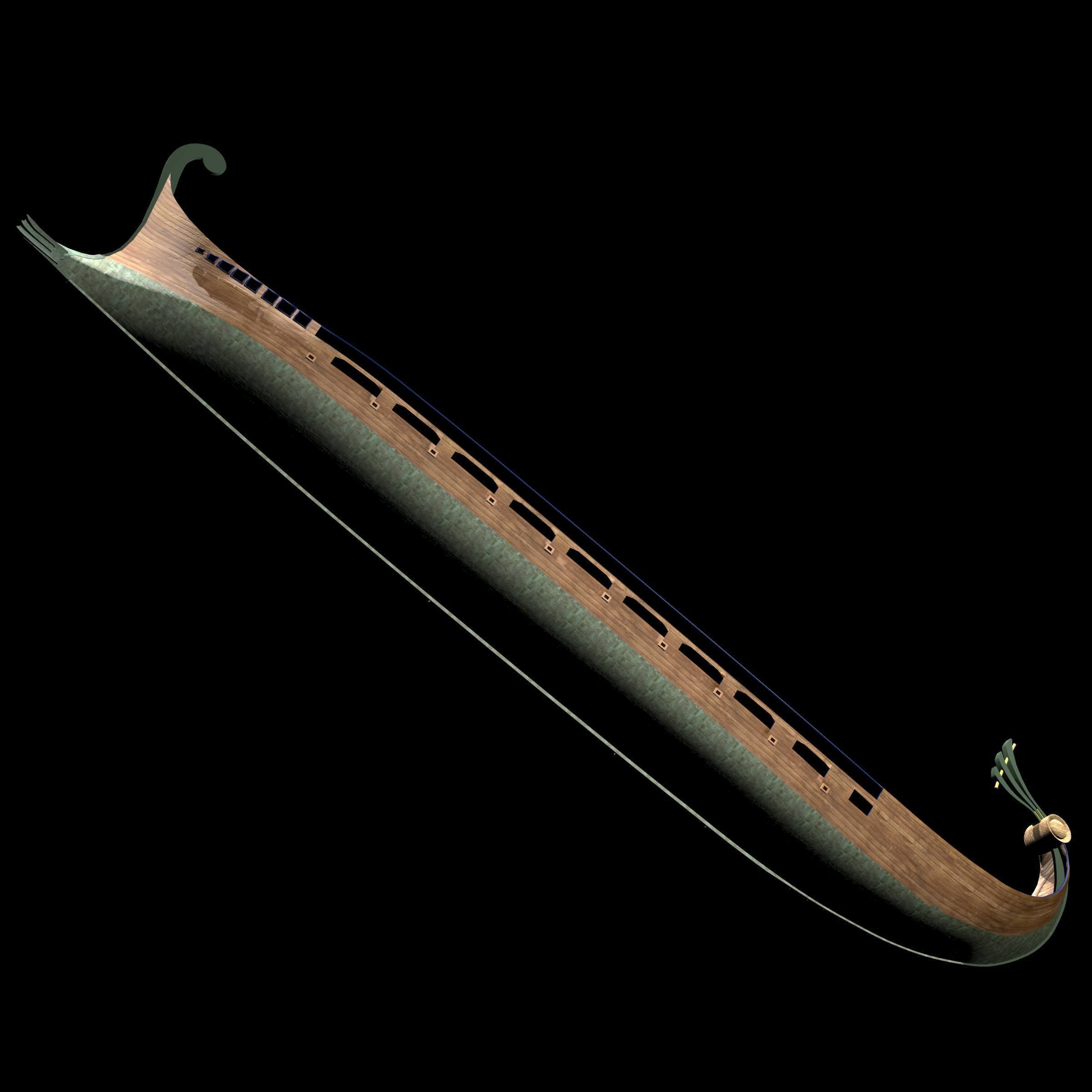 Roman Bireme Outside Lowpoly Low-poly 3D model_31