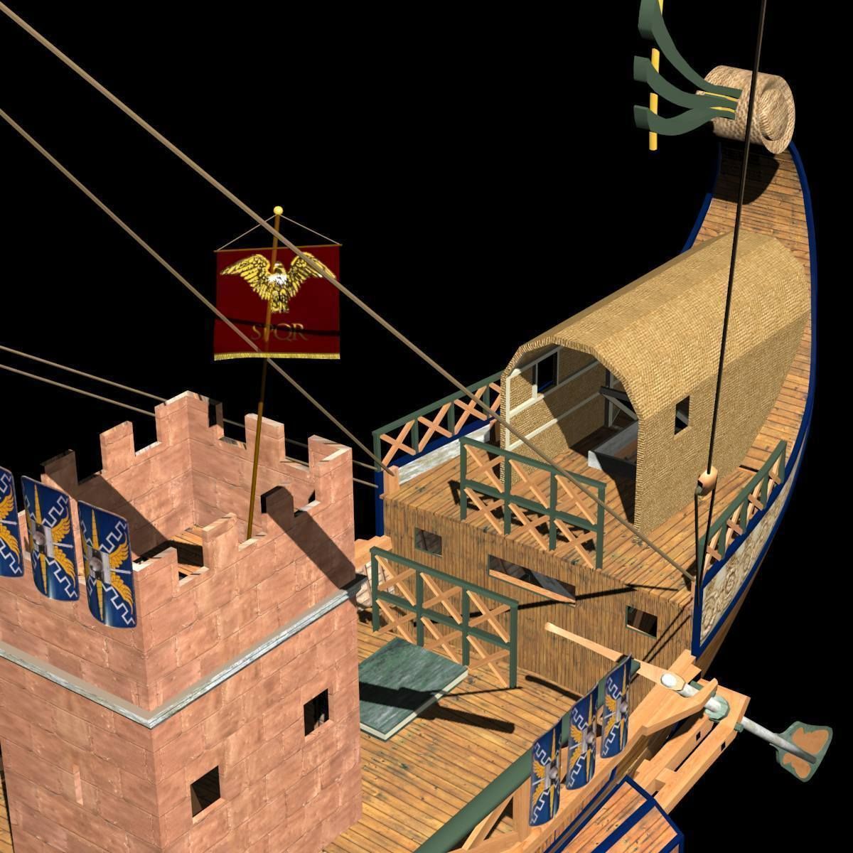 Roman Bireme Outside Lowpoly Low-poly 3D model_20