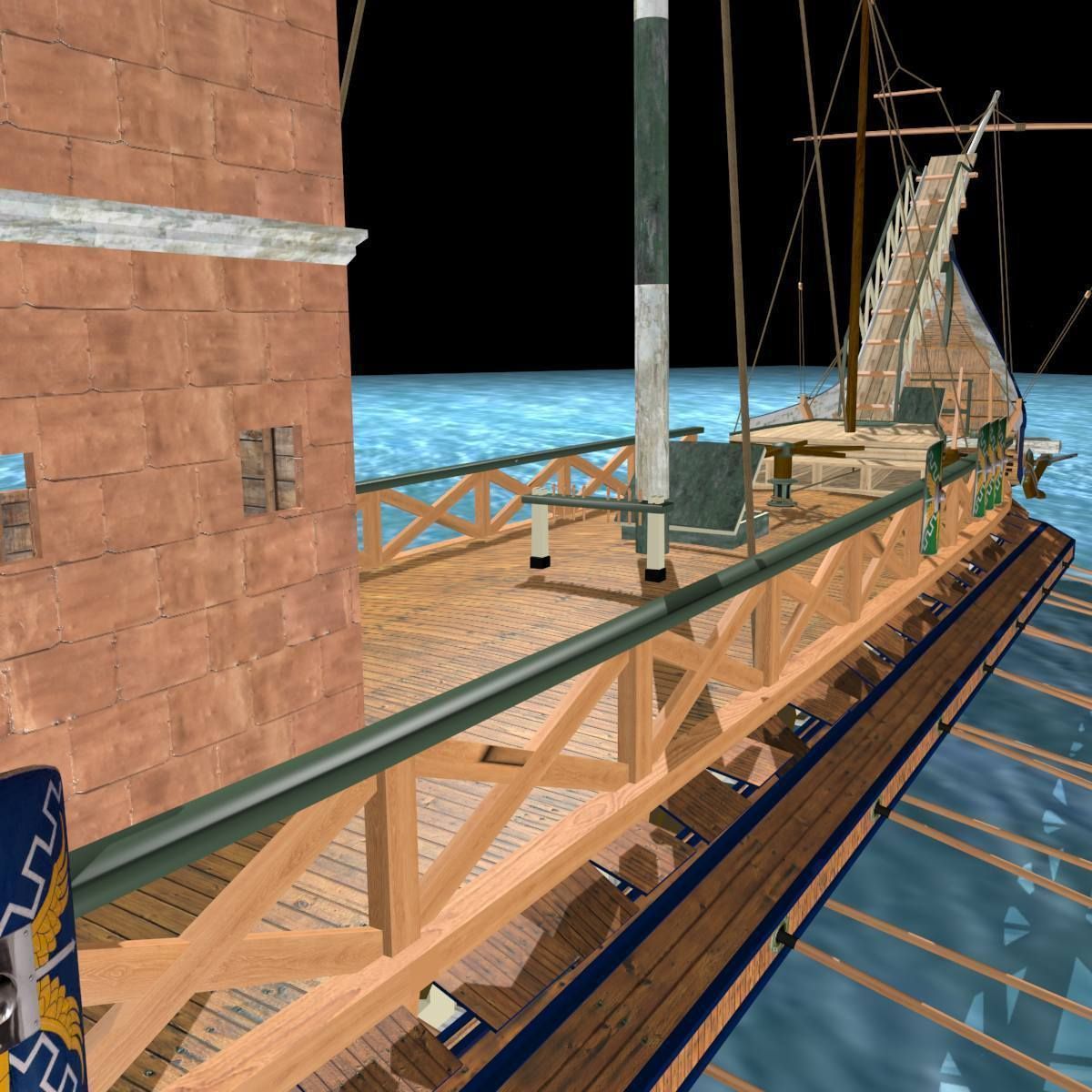 Roman Bireme Outside Lowpoly Low-poly 3D model_17