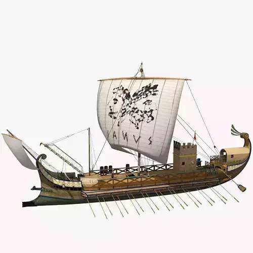 Roman Bireme Outside Lowpoly Low-poly 3D model