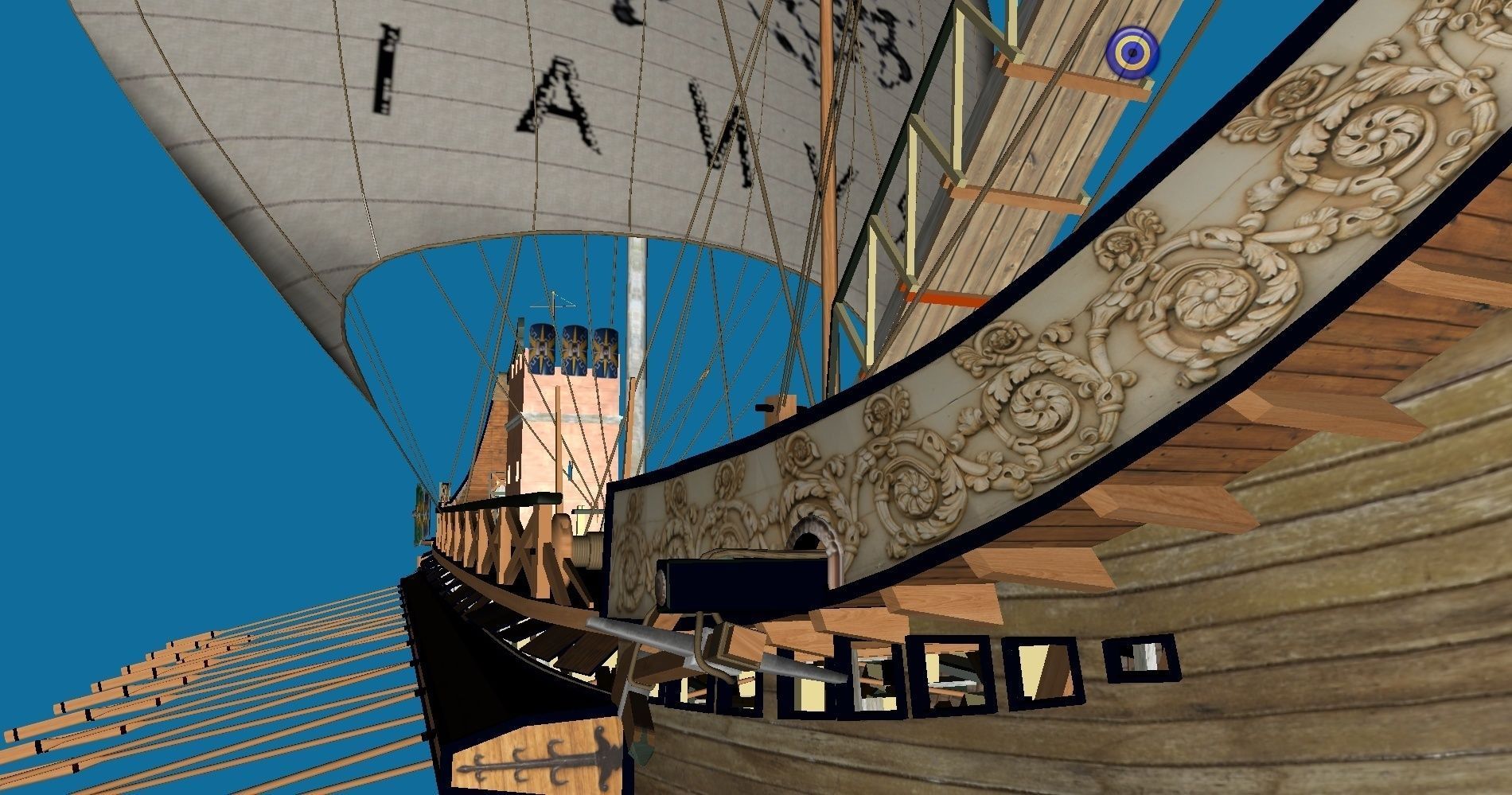 Roman Bireme Outside Lowpoly Low-poly 3D model_10