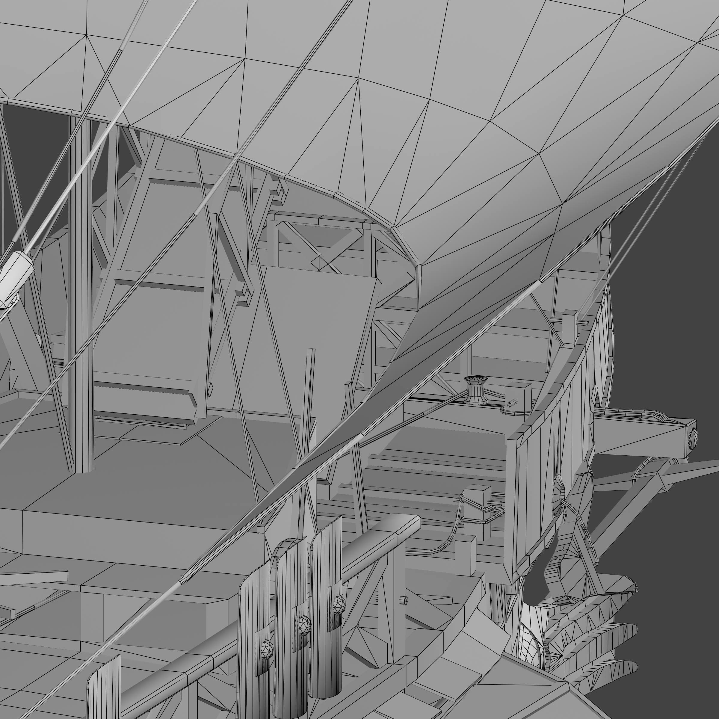 Roman Bireme Outside Lowpoly Low-poly 3D model_30