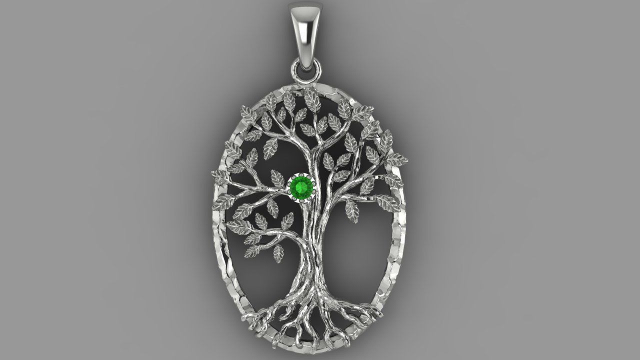 Pendant Tree of Life  3D print model_1