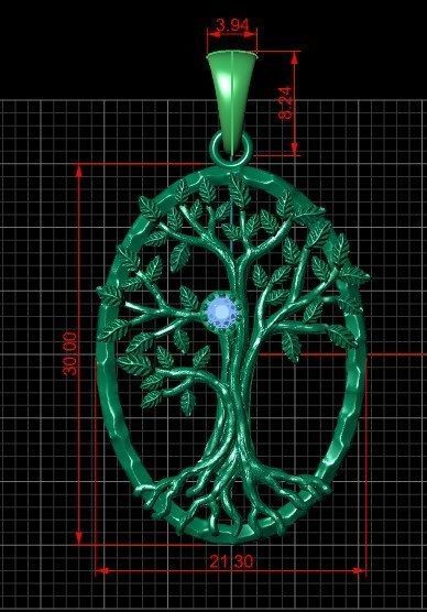 Pendant Tree of Life  3D print model_4