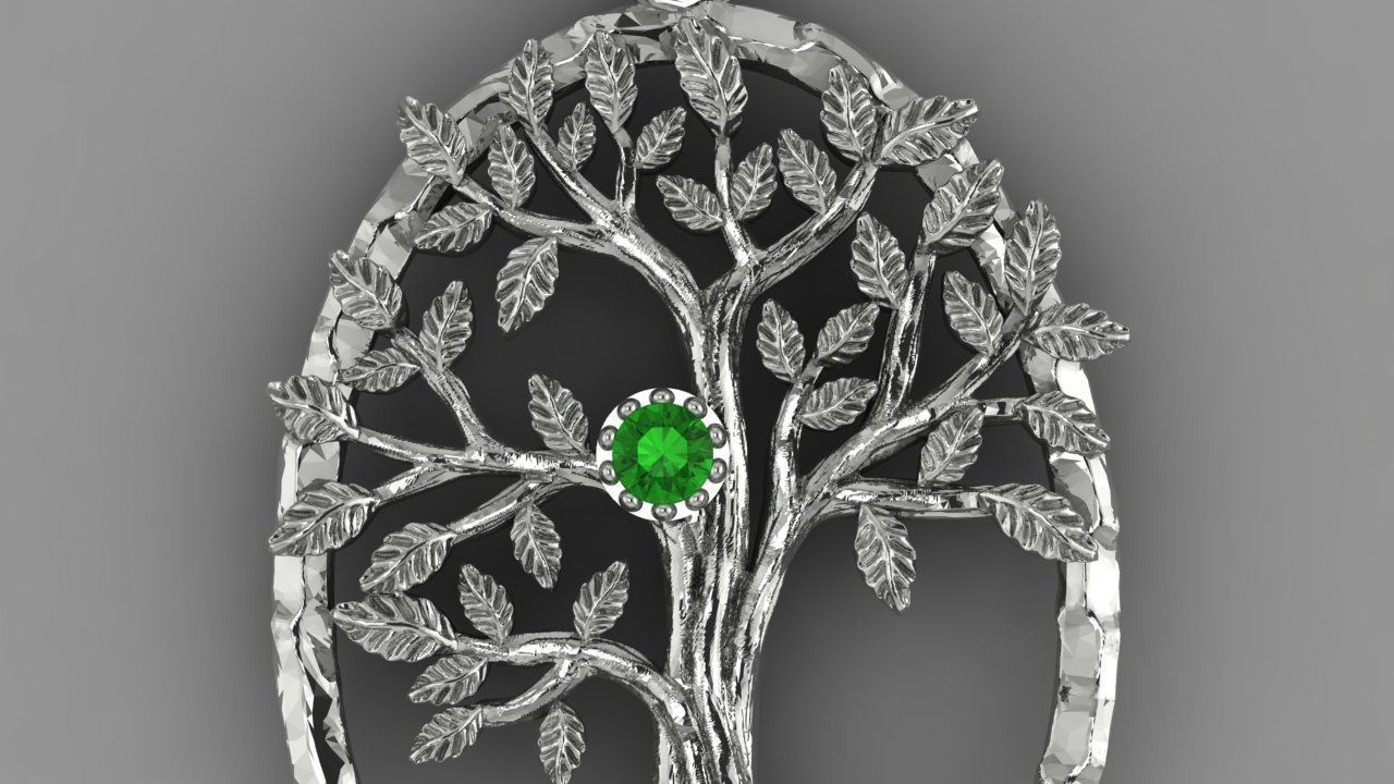 Pendant Tree of Life  3D print model_3