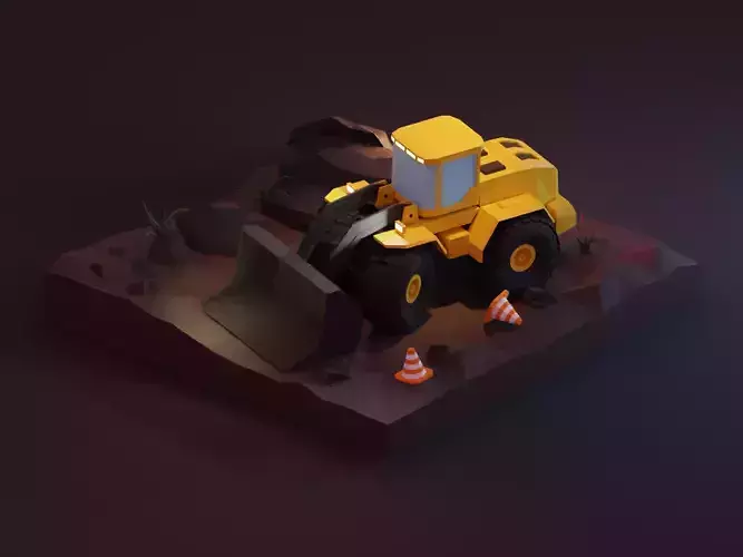 Cartoon construction loader