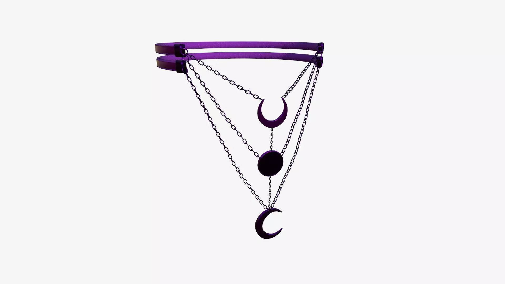 Gothic Collar H04 Purple - Character Fashion Design Low-poly 3D model