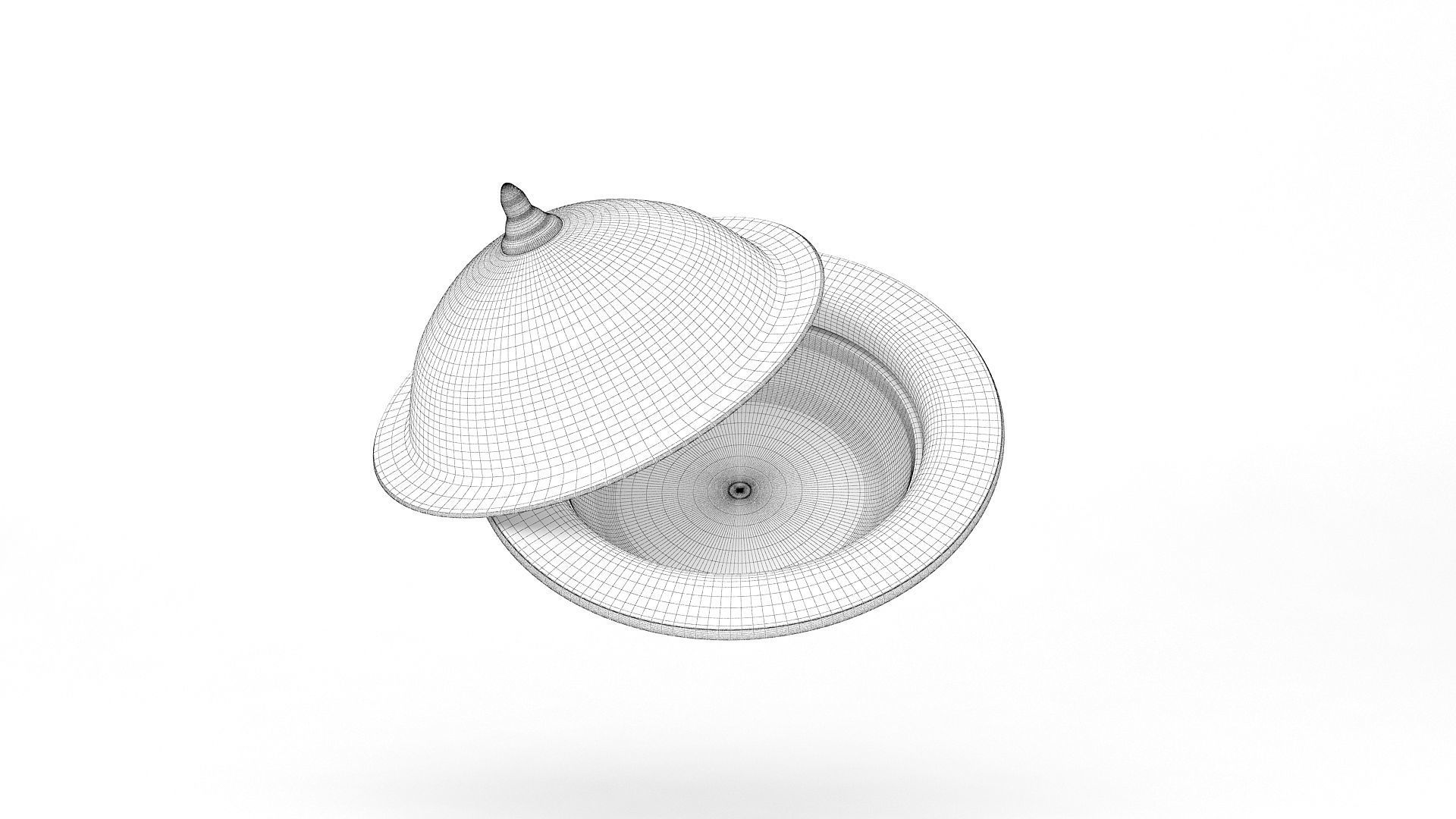 Eid Set gold arabic coffee pot and cups 3D model_12