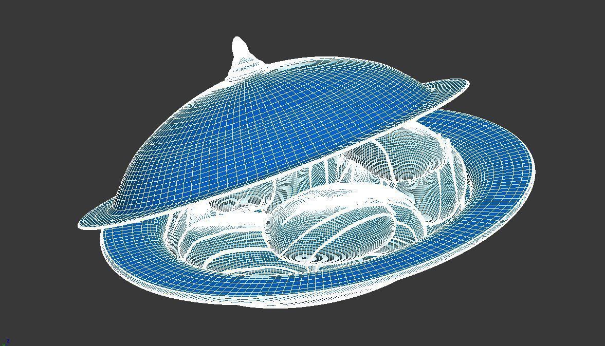 Eid Set gold arabic coffee pot and cups 3D model_25