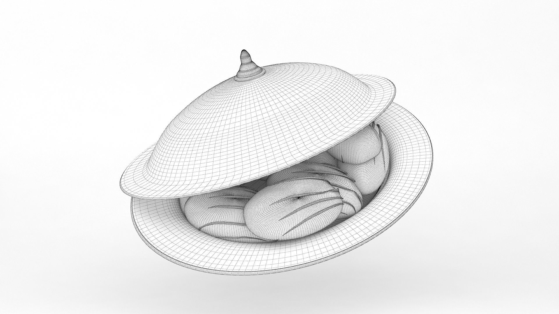 Eid Set gold arabic coffee pot and cups 3D model_14