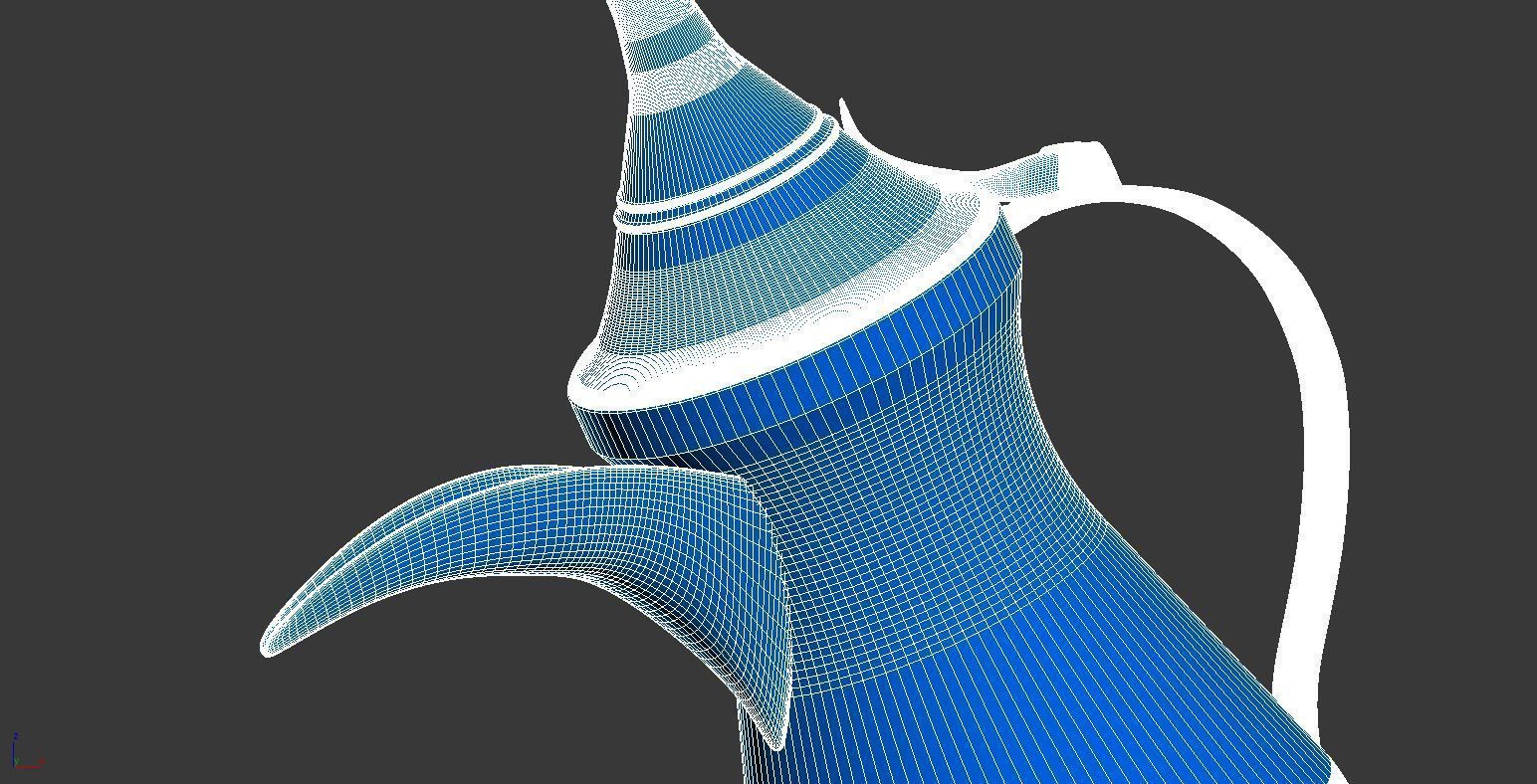 Eid Set gold arabic coffee pot and cups 3D model_31