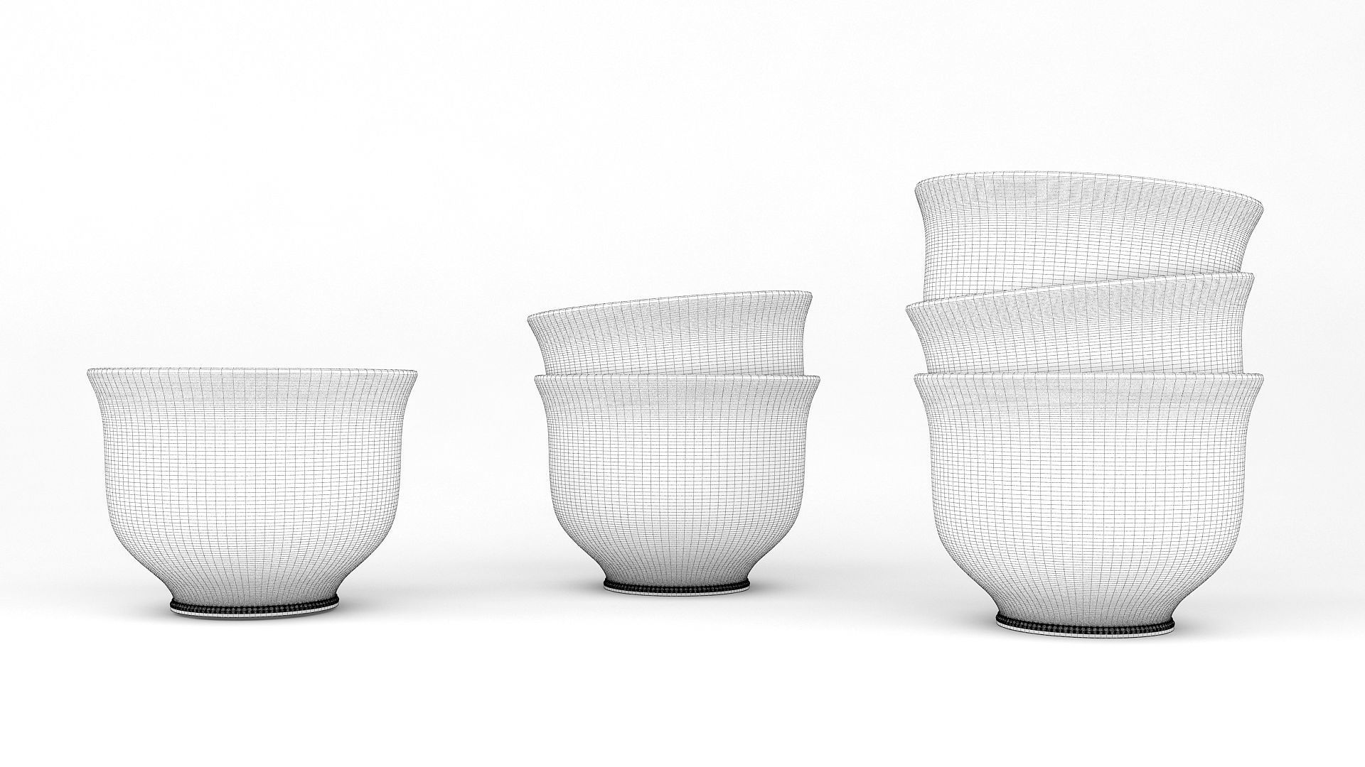 Eid Set gold arabic coffee pot and cups 3D model_16