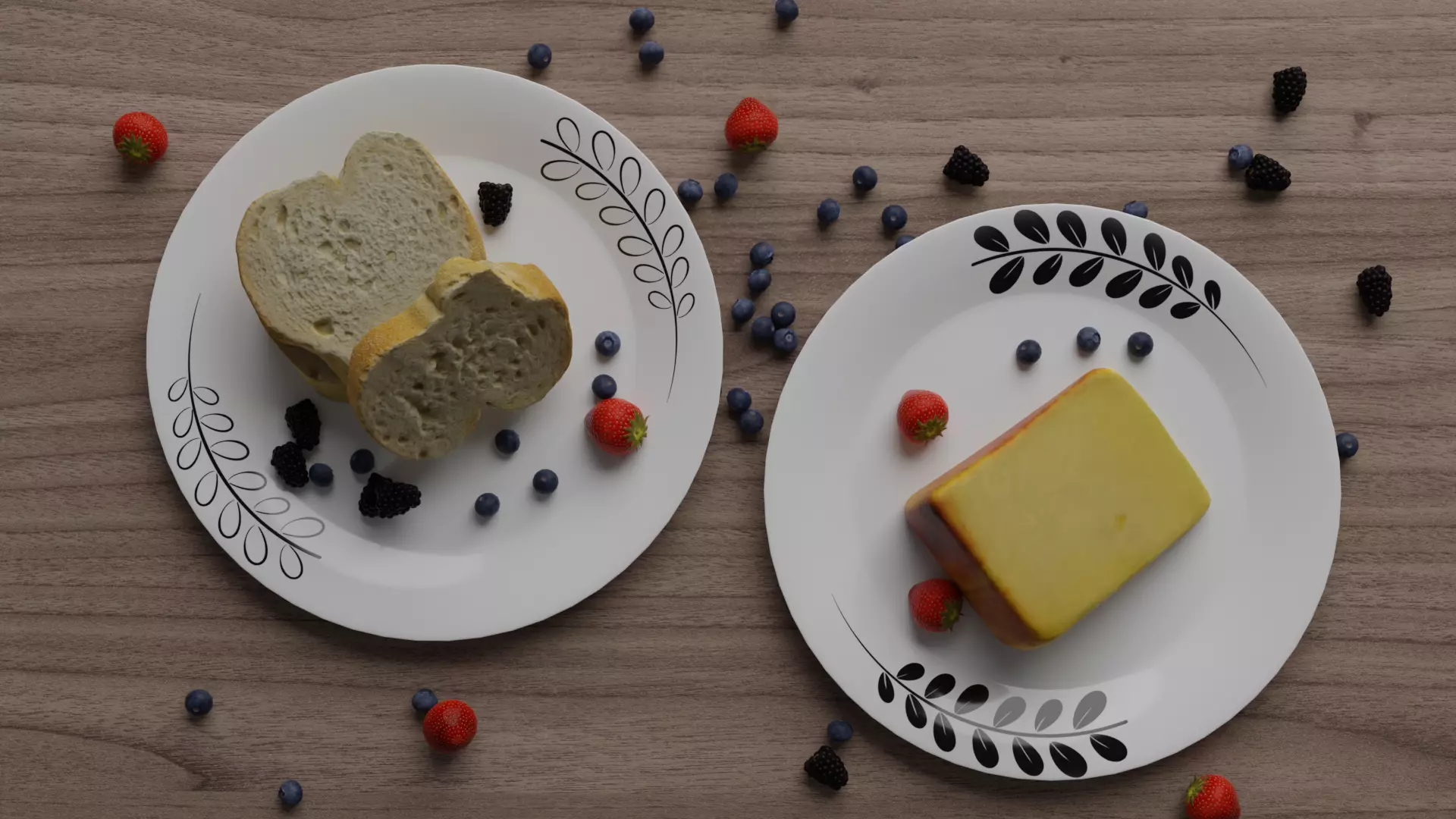 Black Leaf Plate Low-poly 3D model